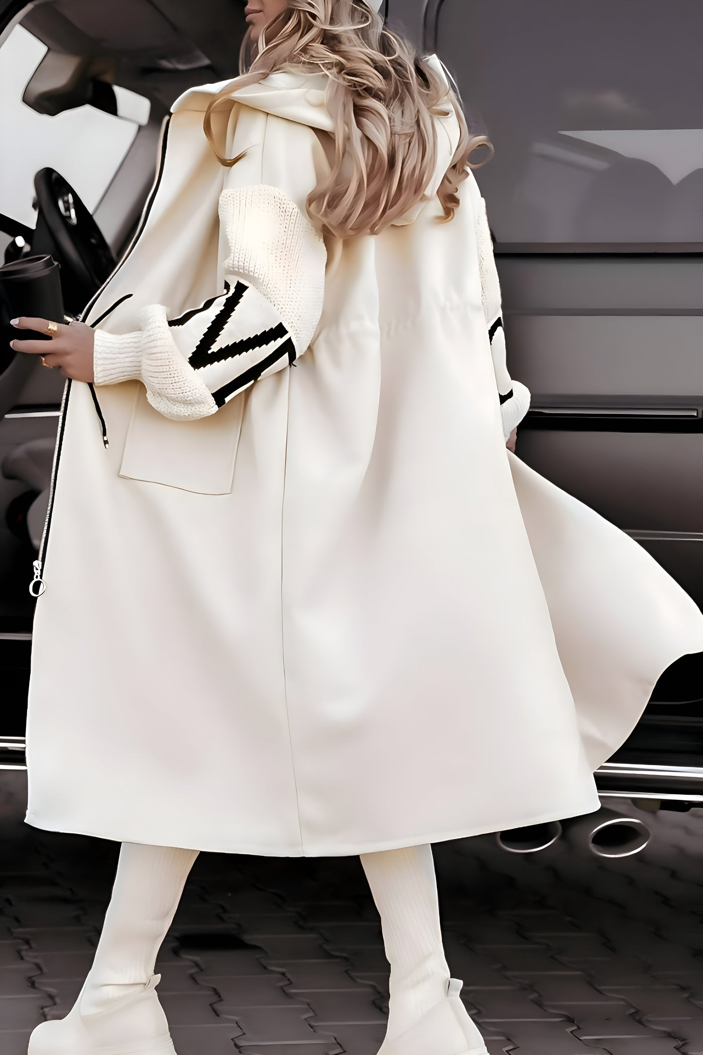 Peggy™ | Veste femme avec manches en tricot et capuche