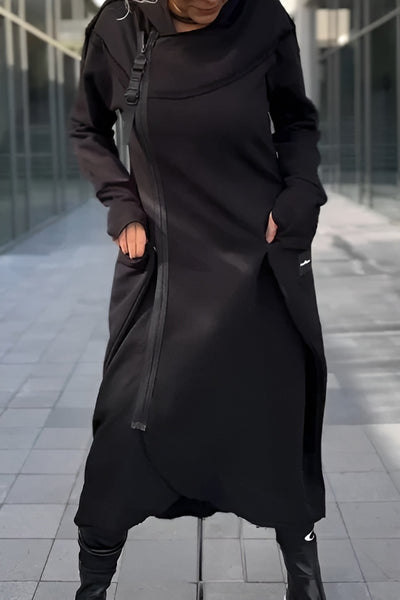 Élodie™ | Sweat à capuche long zippé en tissu léger et respirant