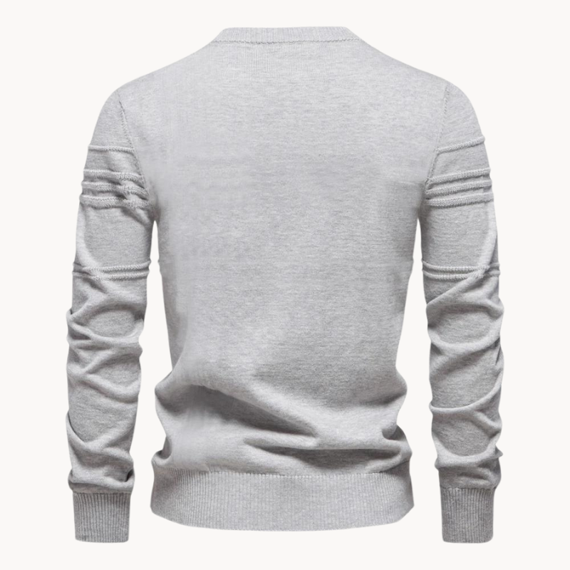 Léon™  | Pull homme beige élégant à col rond