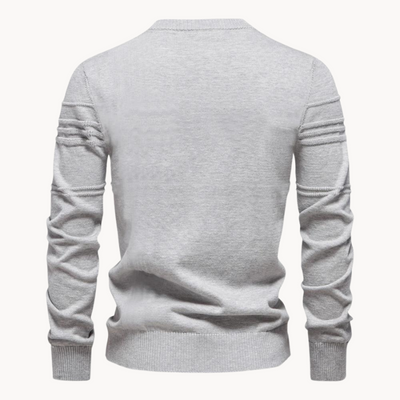 Léon™  | Pull homme beige élégant à col rond