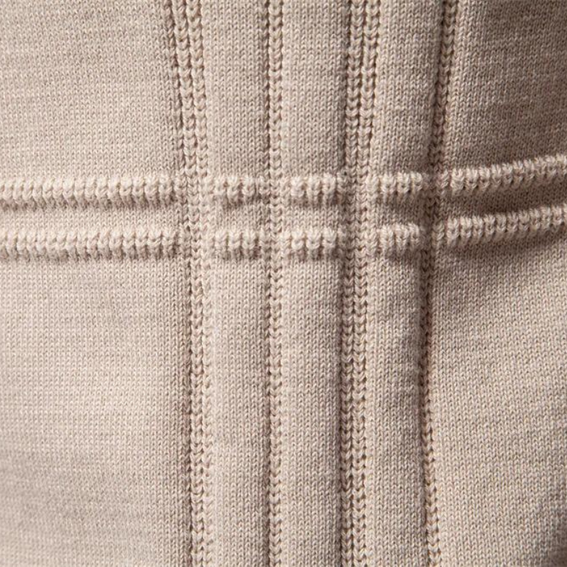 Léon™  | Pull homme beige élégant à col rond