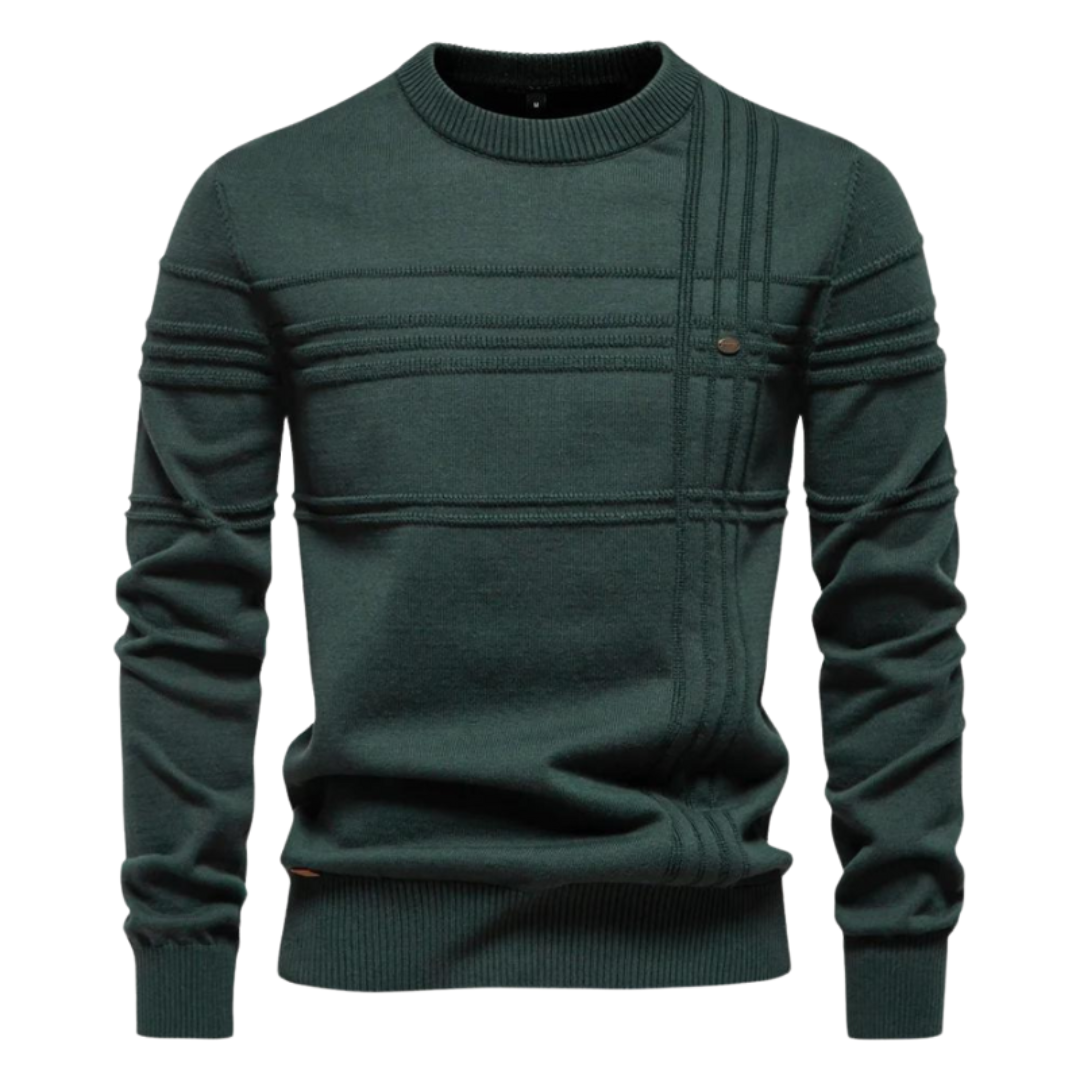 Léon™  | Pull homme beige élégant à col rond