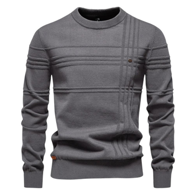 Léon™  | Pull homme beige élégant à col rond