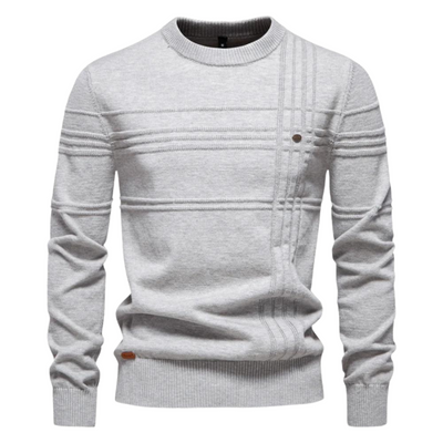 Léon™  | Pull homme beige élégant à col rond