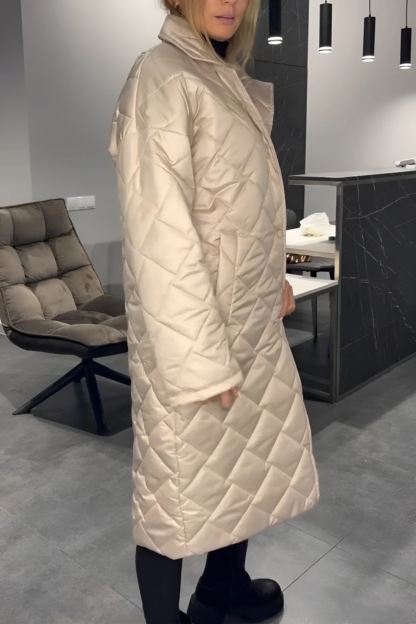 Romy™ | Manteau matelassé réversible avec doublure léopard