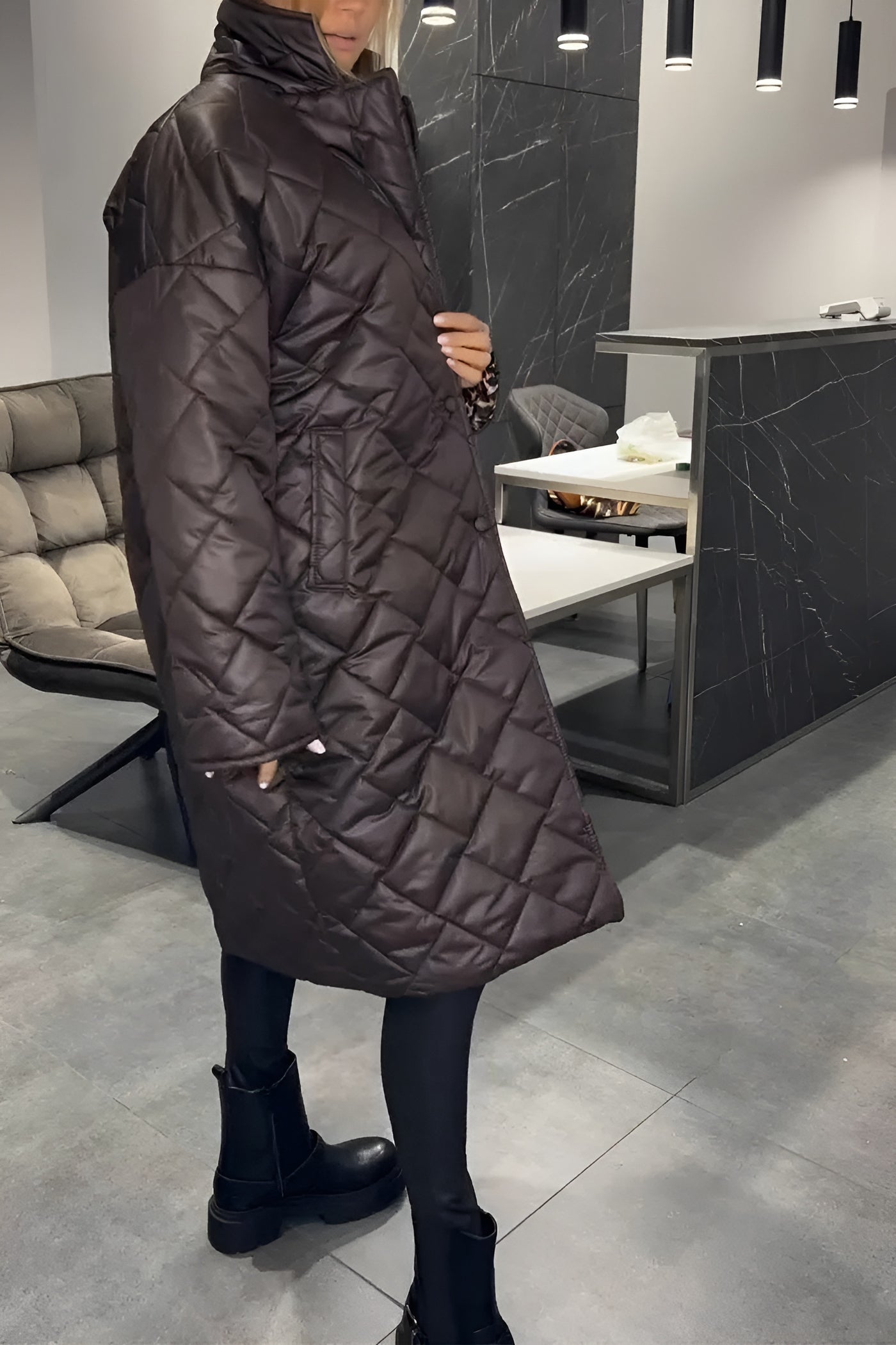 Romy™ | Manteau matelassé réversible avec doublure léopard